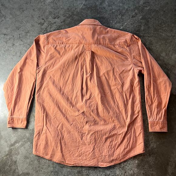 L.L. Bean Men's Large Tall Faded Terracotta Cotton Canvas Work Shirt - Picture 7 of 8